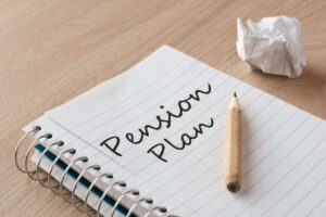 Quaderno con piano della pensione