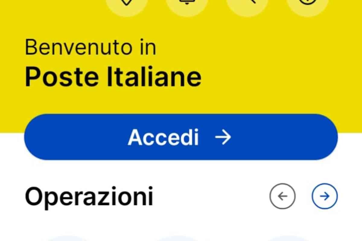 Screenshot Poste Italiane
