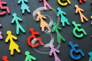 Numero 3 e simbolo disabilità