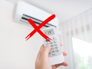 sfondo condizionatore e X rossa