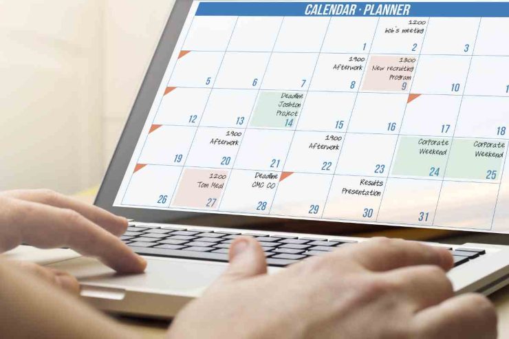 Calendario sul computer 