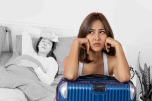 Donna malata e donna con la valigia