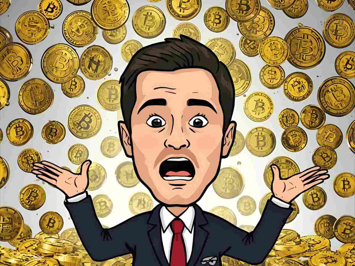 Uomo in panico sul crollo dei Bitcoin