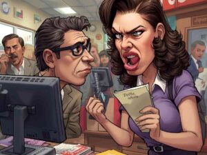 Donna arrabbiata con un uomo